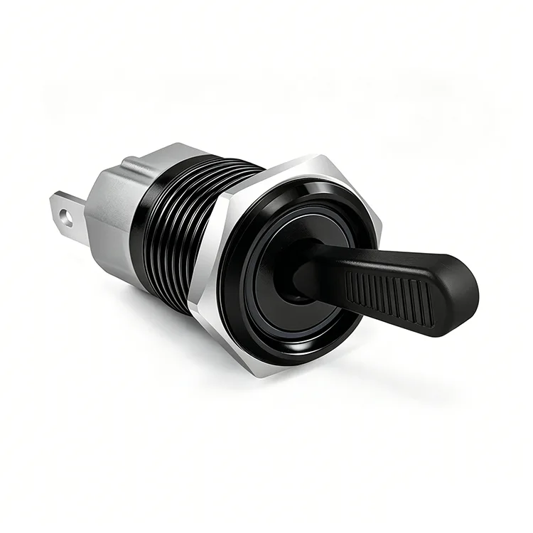 Przełącznik dwupozycyjny 16 mm z czarnego metalu