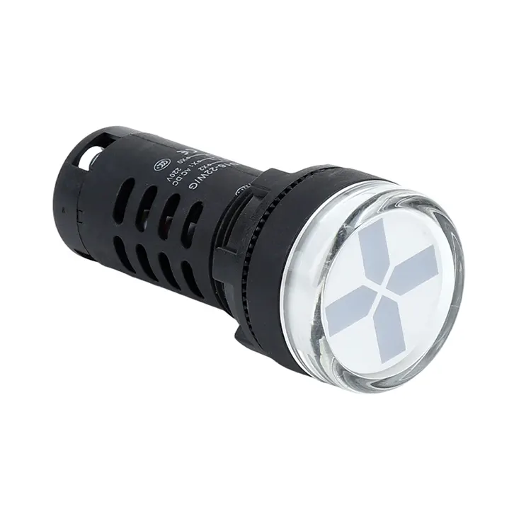 Rozmiar otworu montażowego 22 mm. Typ biały Lampka kontrolna położenia AD16-22W