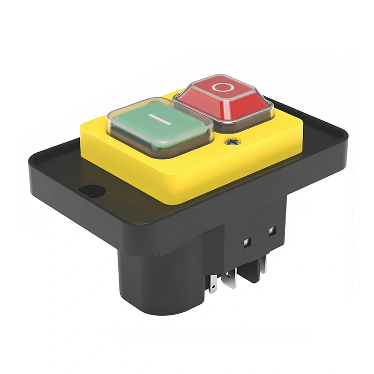 Żółty przyciskowy przełącznik elektromagnetyczny 400 V 16 A