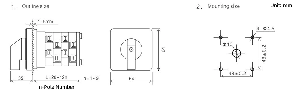LW39A-16A Transfer Cam Rotary Switch